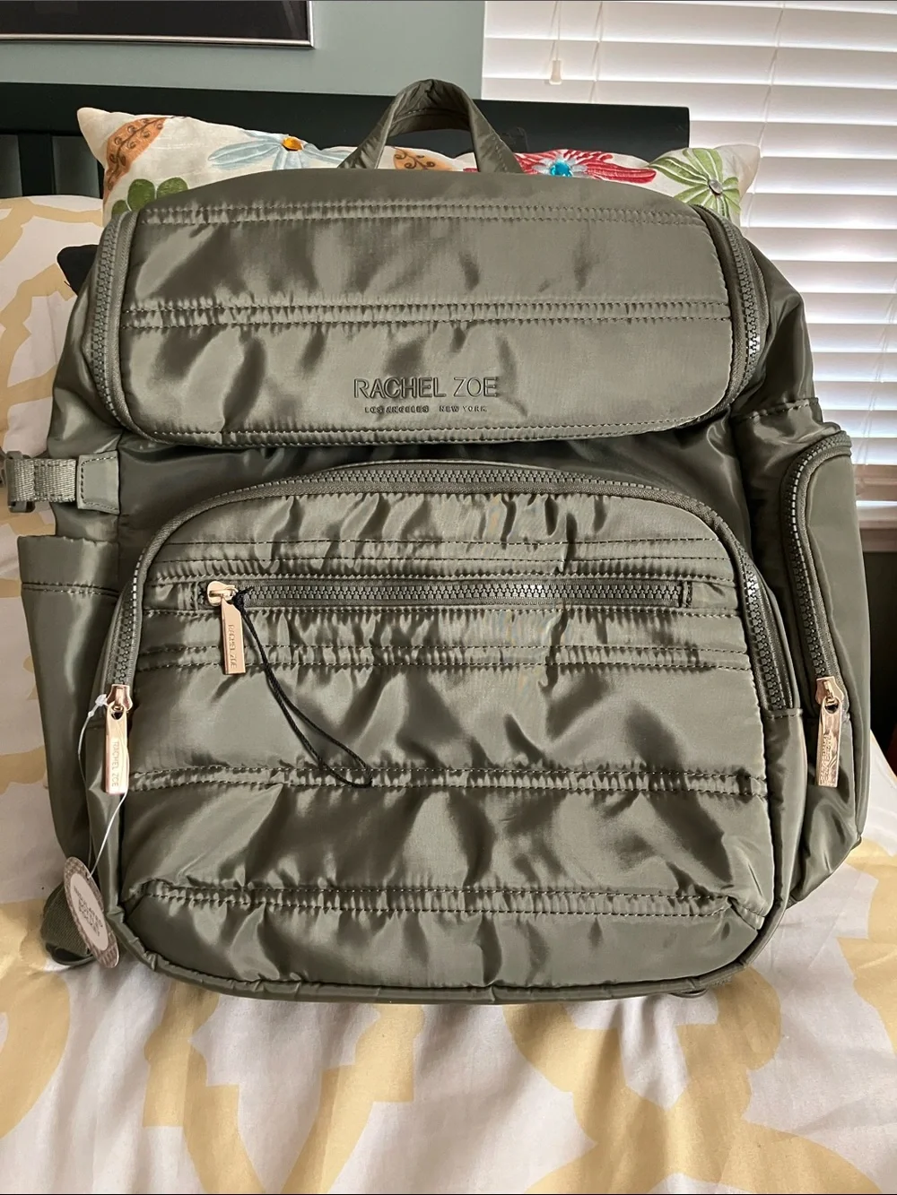 Rachel Zoe Olive Green Baby Diaper Backpack